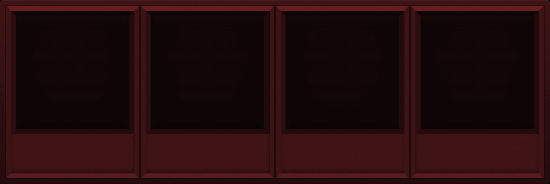 Crimson Oxblood Display Case (1x4)
